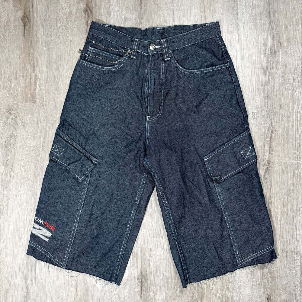 Mens Dickies x Complex Embroidered Logo Cargo Baggy Denim Shorts XXS Grunge Y2K